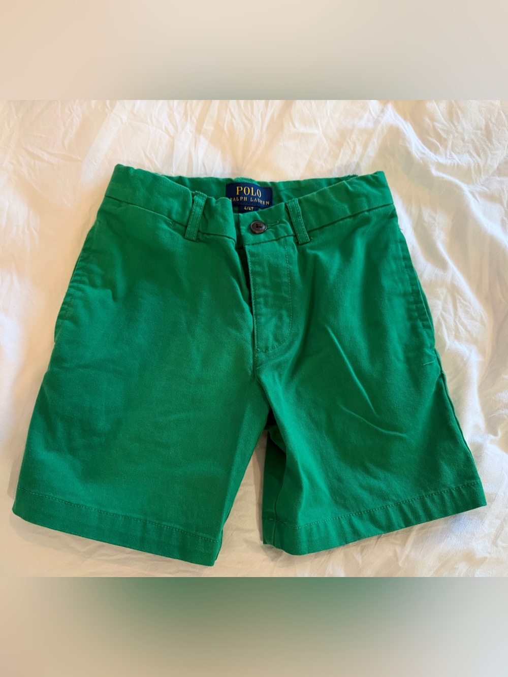 Polo by Ralph Lauren Green Flat-Front Kids Shorts